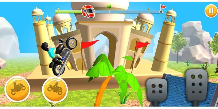 卡通摩托车特技