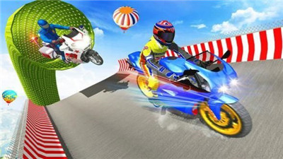 警用摩托巨型坡道特技