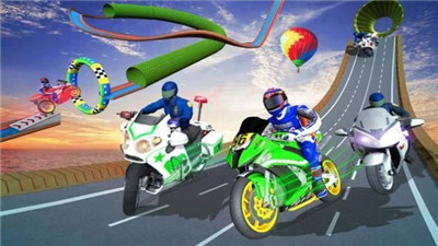 警用摩托巨型坡道特技