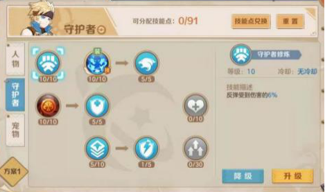 云上城之歌守护者技能加点图