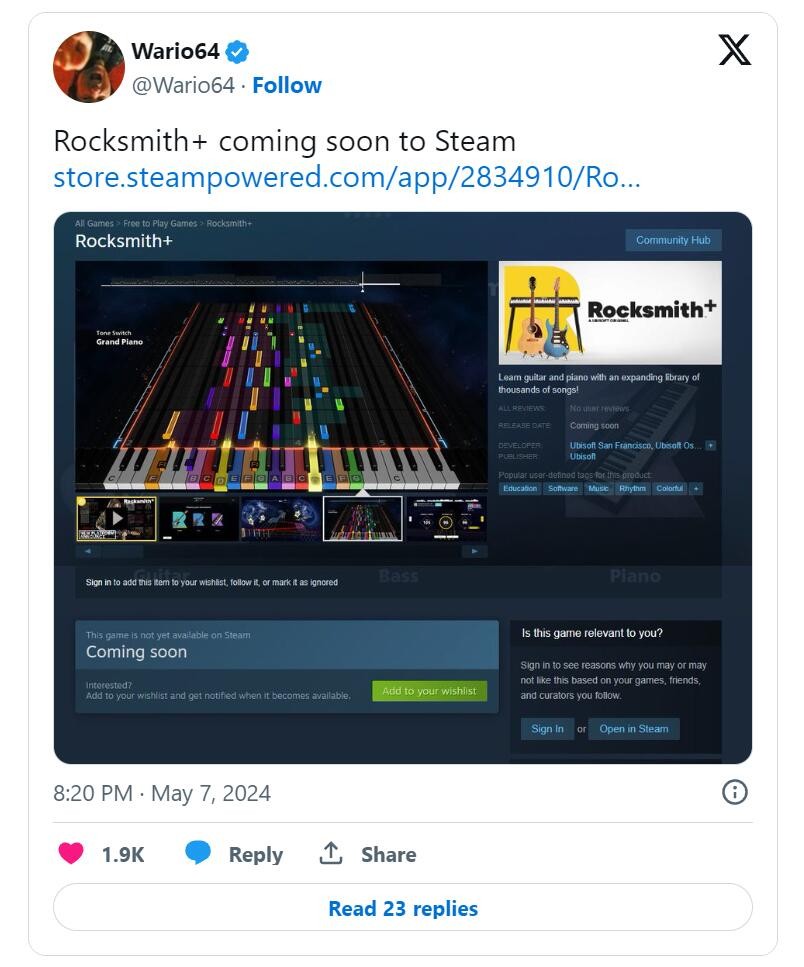 《摇滚史密斯+》登陆育碧商店后还将登陆Steam