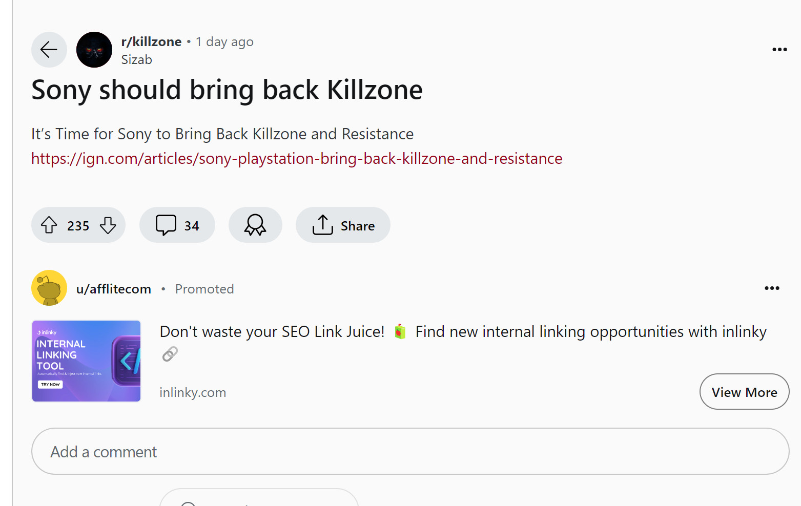 在《Concord》大失所望后 粉丝呼吁SIE复活《抵抗》和《杀戮地带》系列