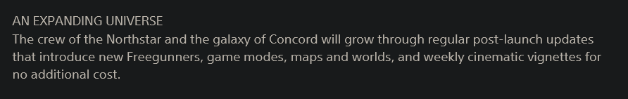 《Concord》英文PS商店透露：未来更新内容全免费