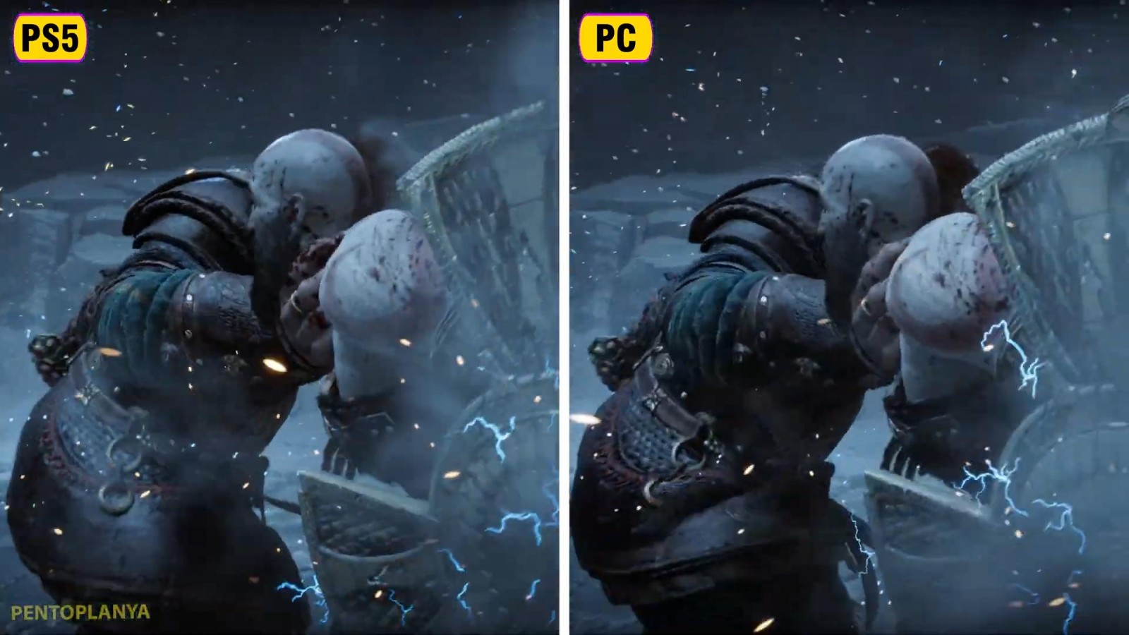 《战神:诸神黄昏》PC版与PS5版对比视频 快来找差别