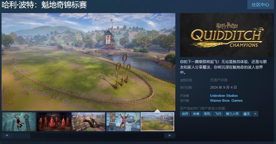 《哈利波特：魁地奇锦标赛》Steam页面上线 支持简繁体中文
