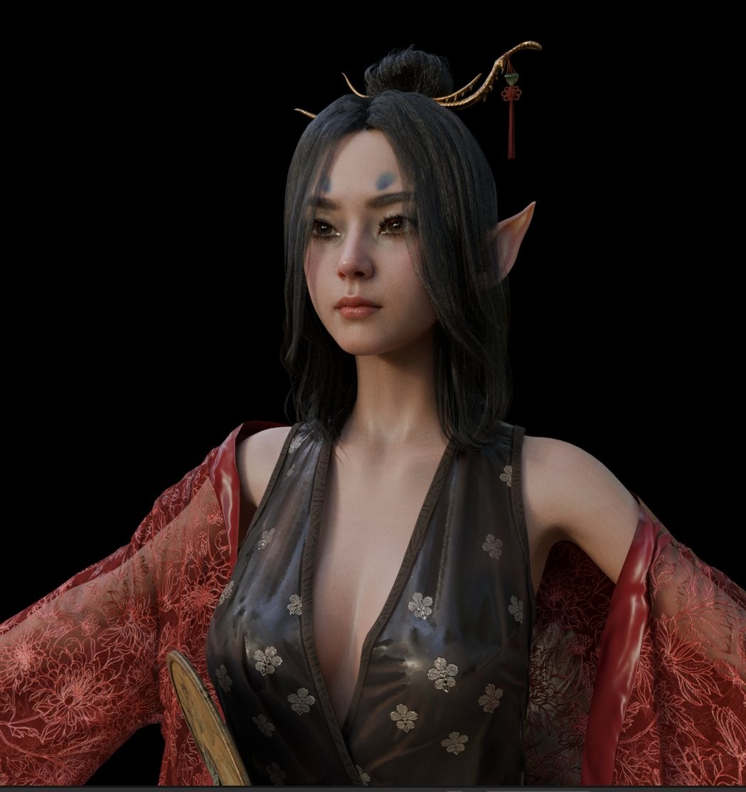 《黑神话:悟空》狐狸精萍萍模型被成功提取