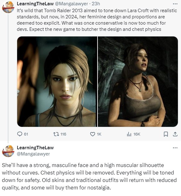 《古墓丽影》新作让玩家忧虑 劳拉变肌肉女失去魅力？
