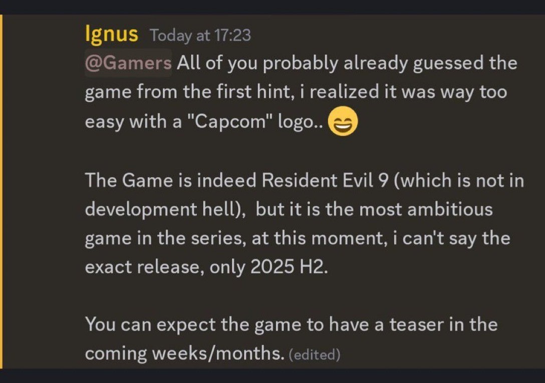 传《生化危机9》将于2025年下半年发售 期待吗?