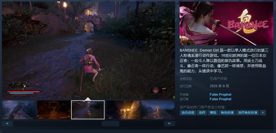 第三人称魂系潜行动作游戏《BANSHEE: Demon  Girl》Steam页面开放 明年发售