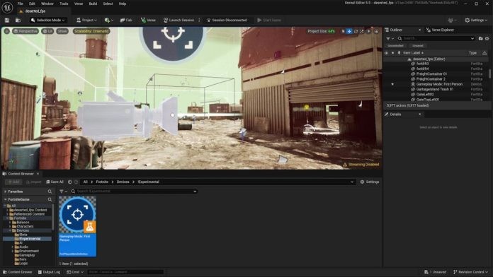 《堡垒之夜》UEFN工具推出第一人称视角功能 玩法扩展