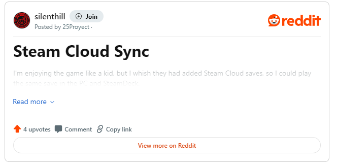 玩家吐槽《寂静岭2:重制版》存档本地化 呼吁开放云存储