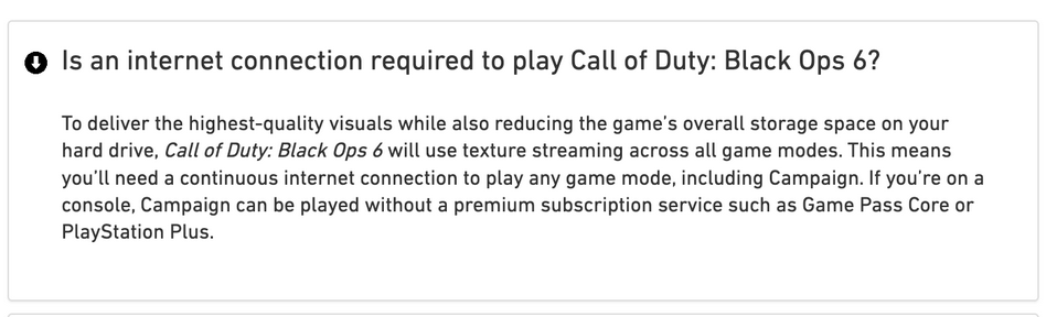 《使命召唤:黑色行动6》战役需联网 主机无需会员