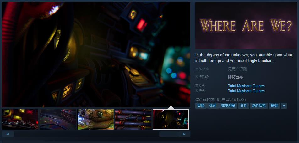 合作解谜游戏《Wher<i></i>e  Are  We?》Steam页面开放 发售日待定