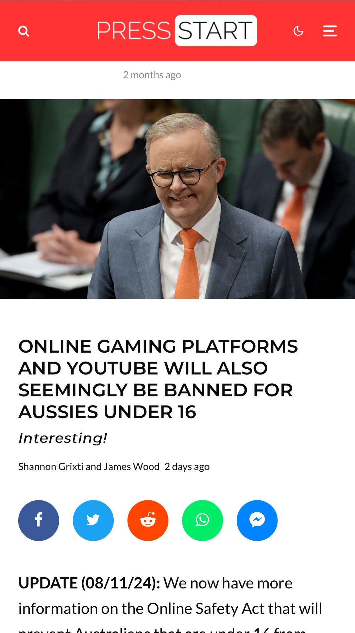 澳大利亚将禁止16岁以下未成年人访问网络平台 含PSN、Xbox  Live