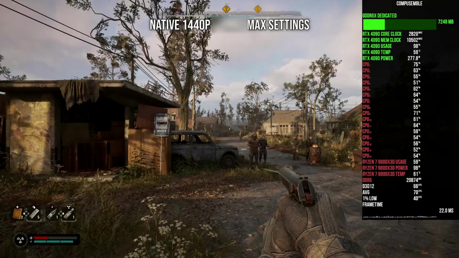 《潜行者2》基准测试视频 锐龙7 9800<i></i>X3D被榨干