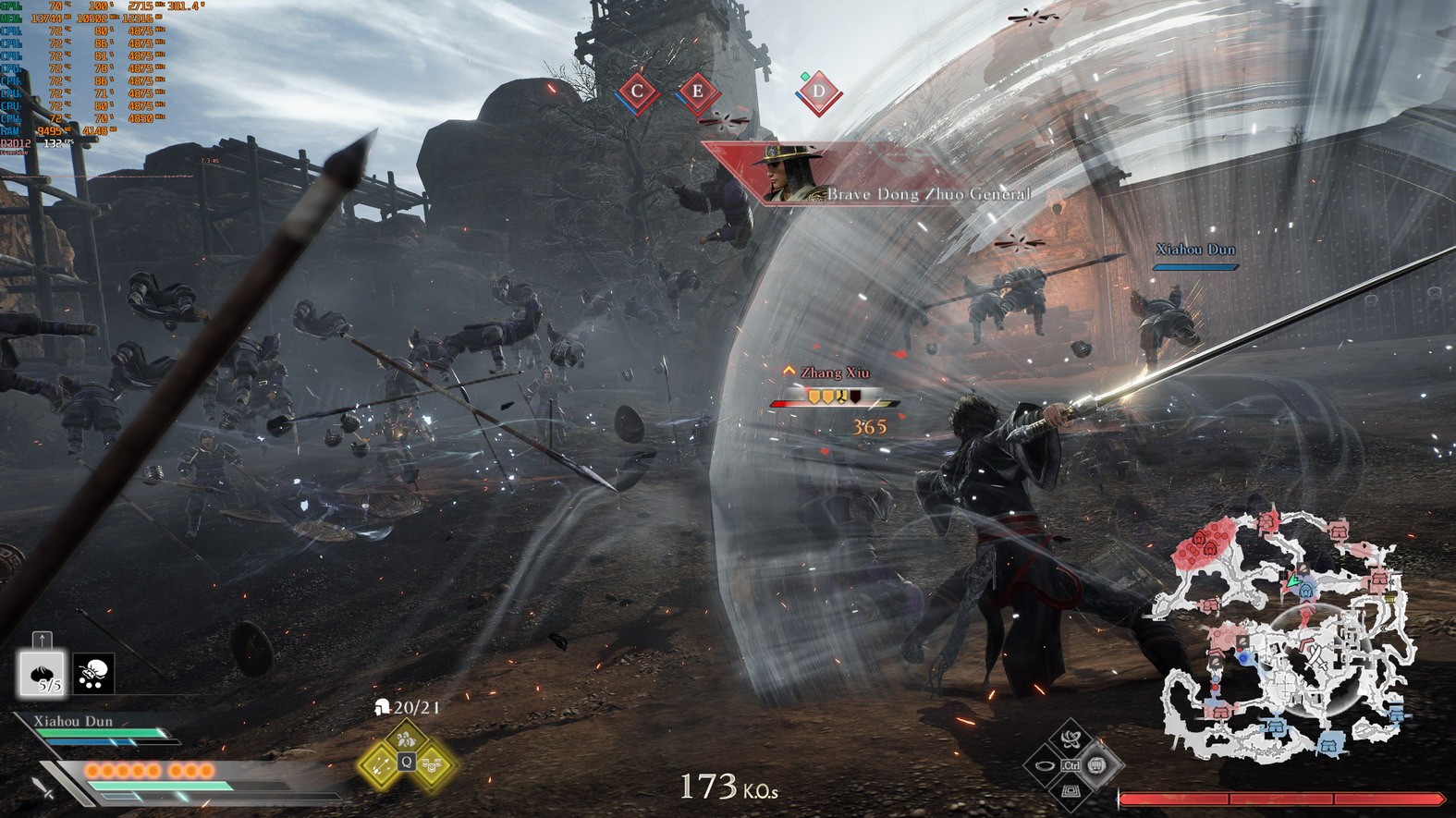 RTX4090运行《真三国无双:起源》4K测试 稳定100帧