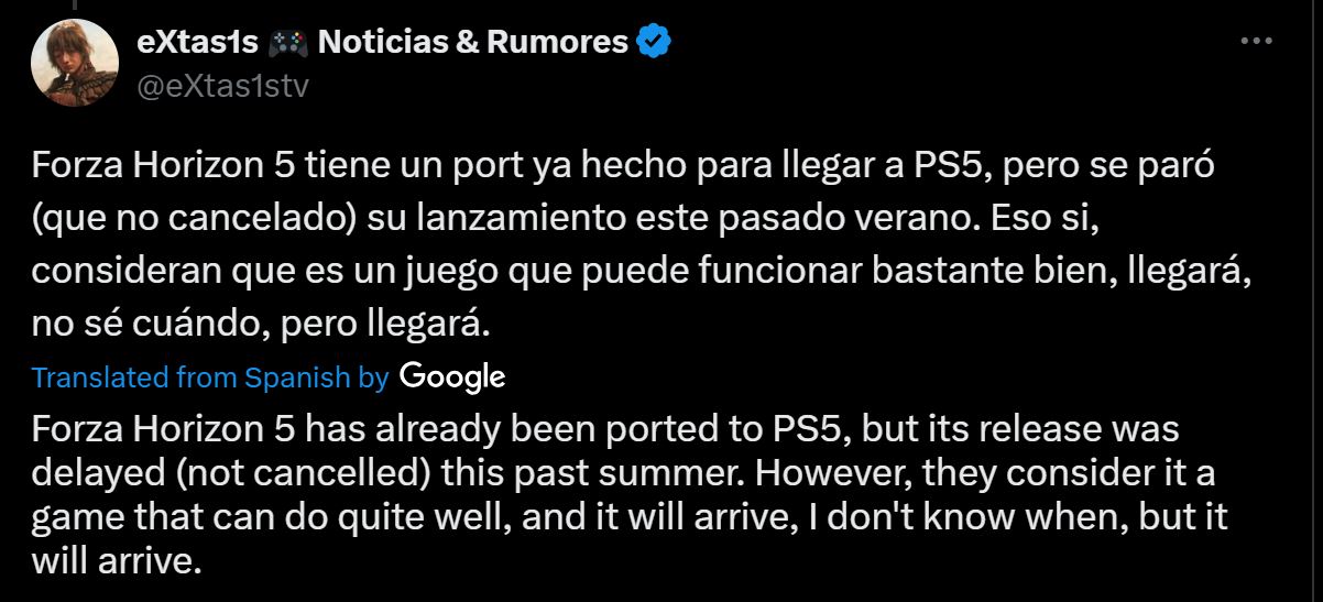 传闻:《极限竞速:地平线5》PS5版移植已完成