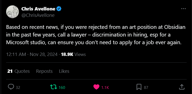 《辐射：新维加斯》编剧呼吁人们起诉黑曜石就业歧视