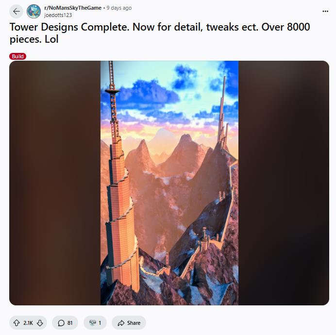 再现奇观《无人深空》玩家花费8000个模块建出“长城”