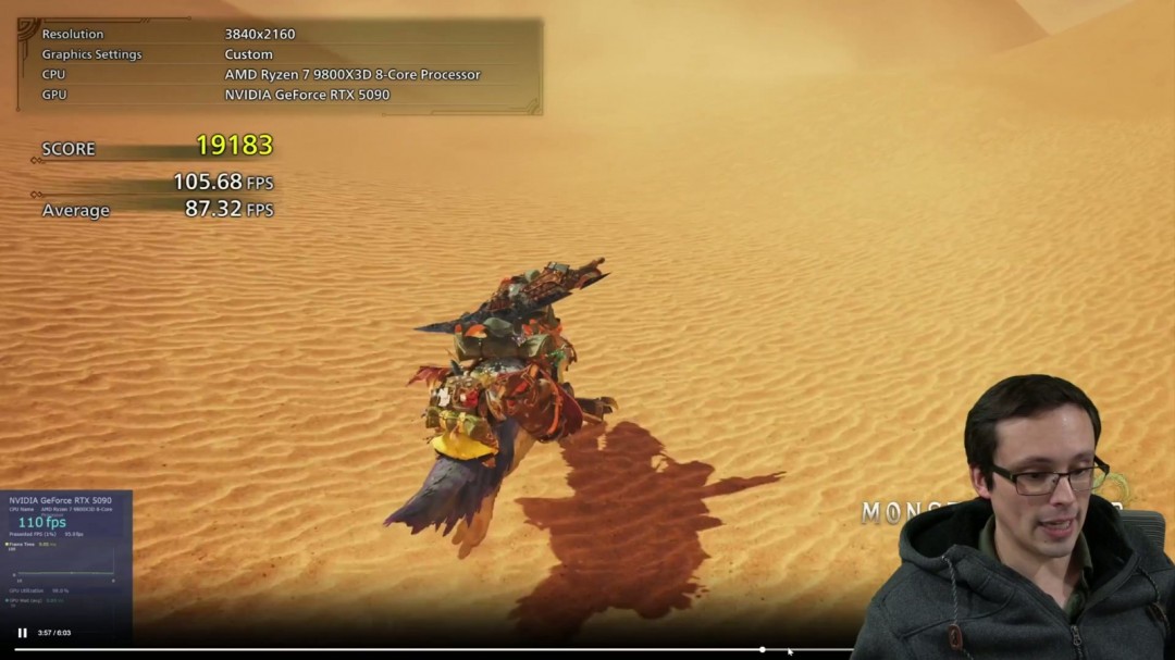 《怪物猎人：荒野》PC测试 原生1080P难倒RTX  3060