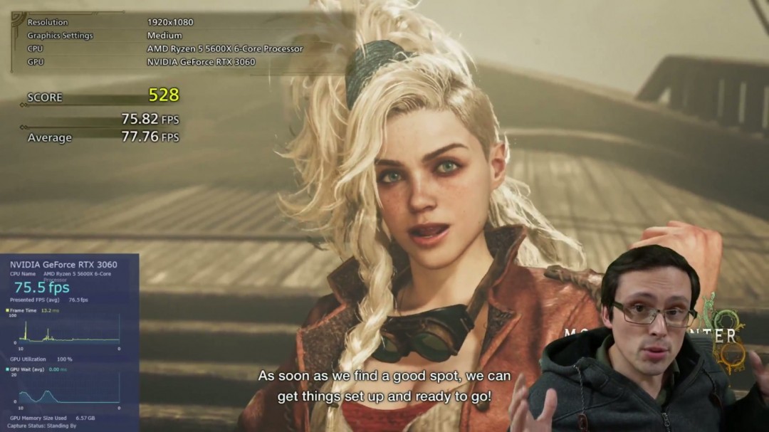 《怪物猎人：荒野》PC测试 原生1080P难倒RTX  3060