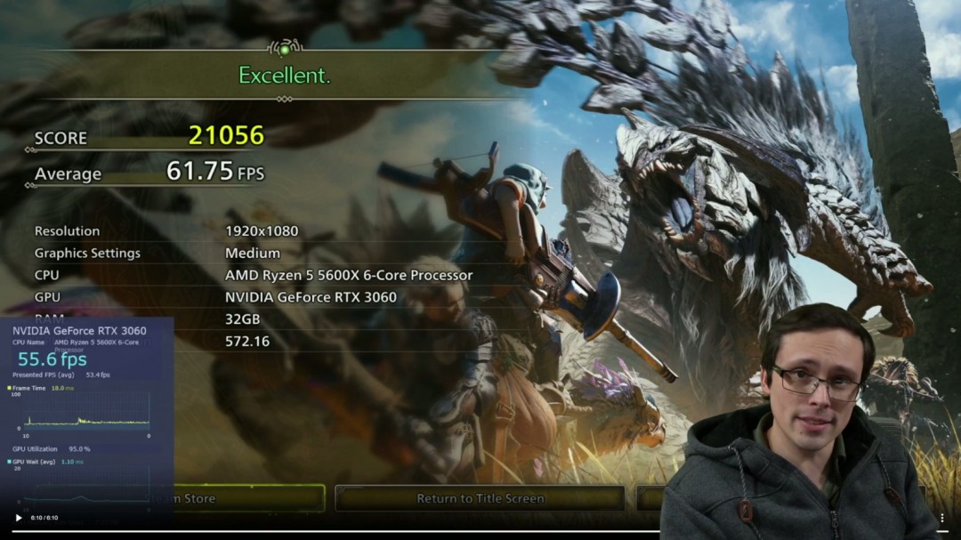 《怪物猎人：荒野》PC测试 原生1080P难倒RTX  3060