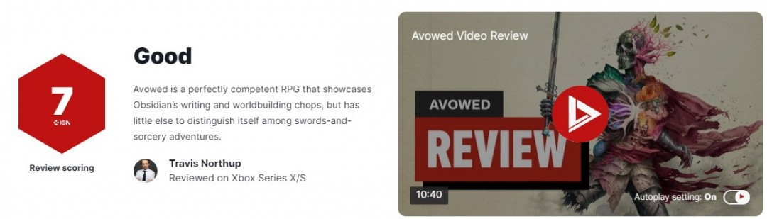 黑曜石《宣誓》IGN评7分:游戏没有任何新鲜感